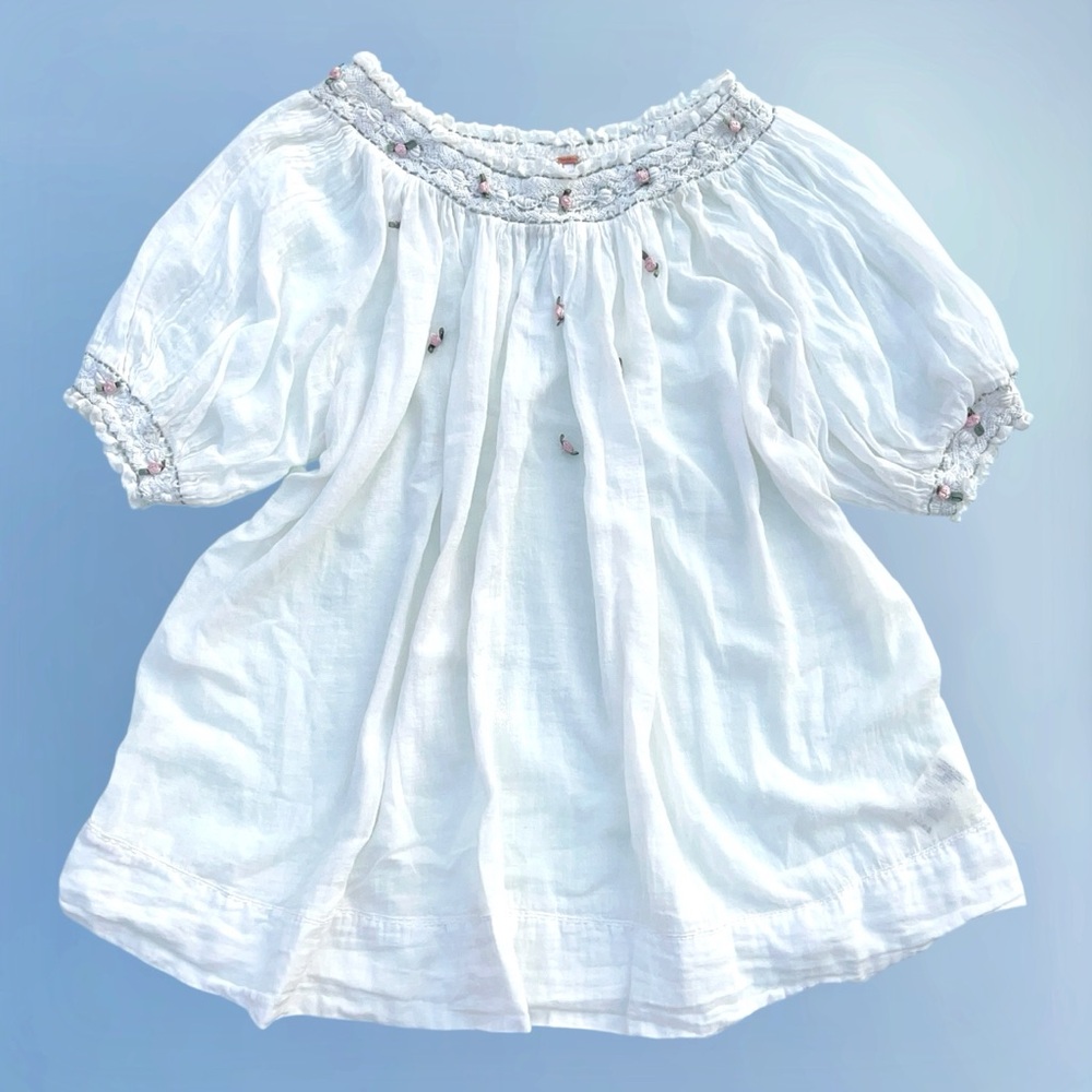 Free People atlas rose mini dress in white